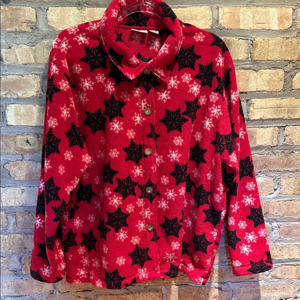 Cabin Creek Red and Black Snowflake Fleece